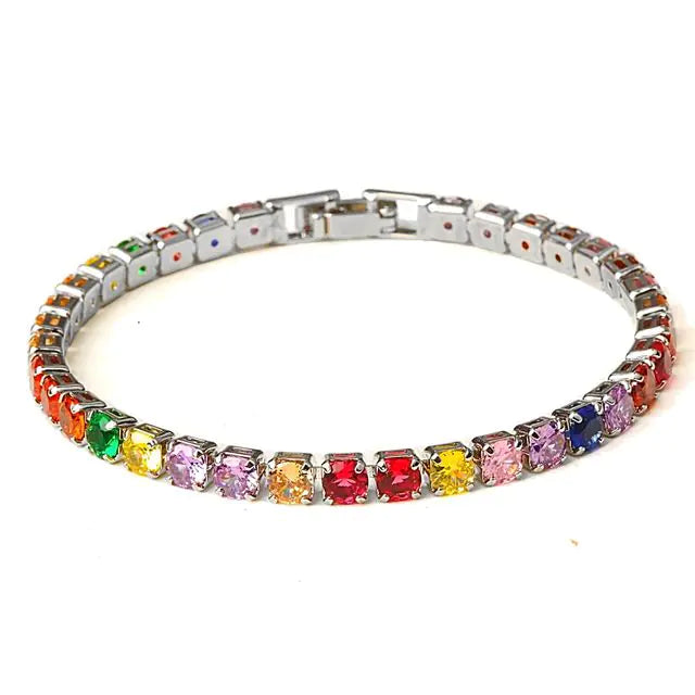 Multiple Colored Crystal Tennis Bracelets