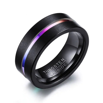 Mens Black Tungsten Ring