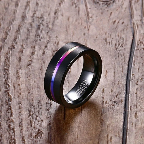 Mens Black Tungsten Ring