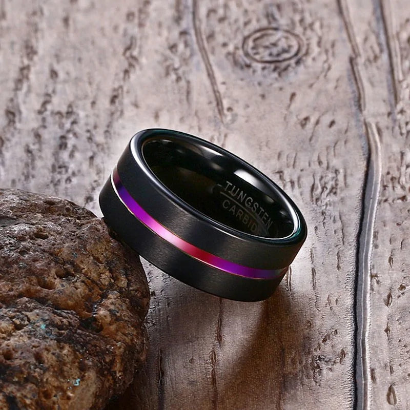 Mens Black Tungsten Ring