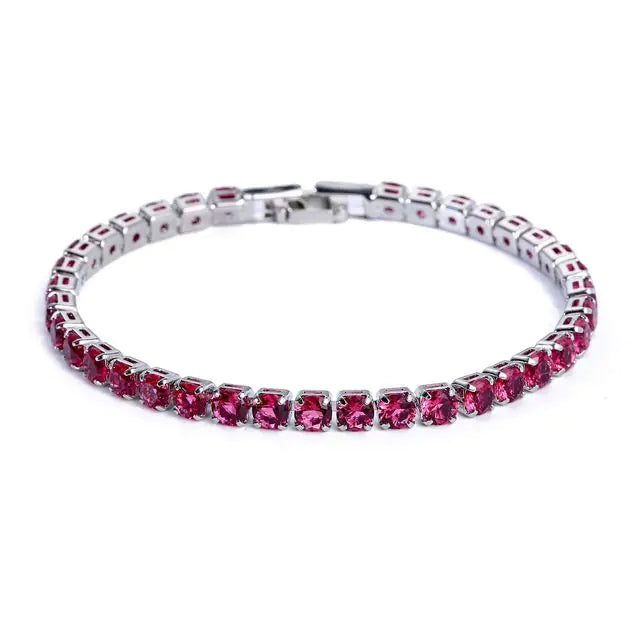 Multiple Colored Crystal Tennis Bracelets