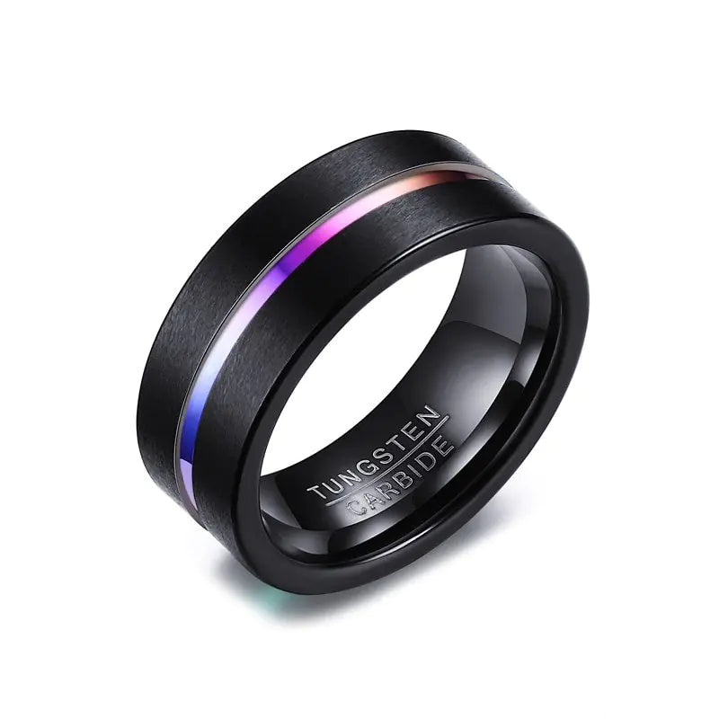 Mens Black Tungsten Ring